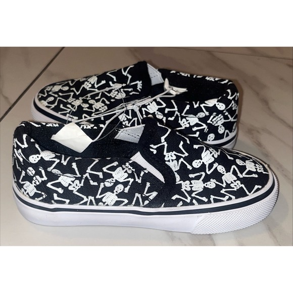 Tommy Bahama Toddler 6 Skeleton Bones Glow-in-the-Dark Halloween Shoes ‎ Canvas - Picture 6 of 11